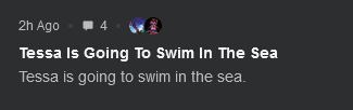 Tessa Is Going To Swim In The Sea (SS Credit: Selaya, 2023/06/06)